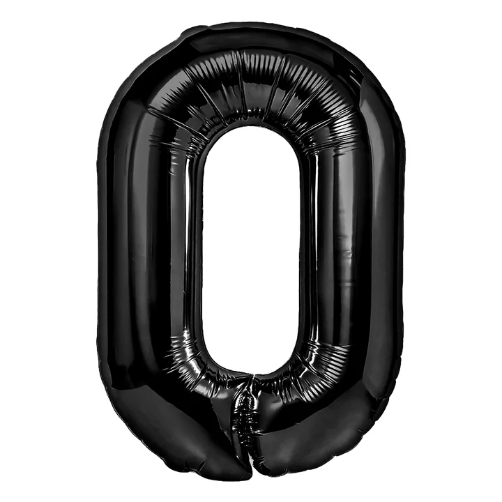 Balon foliowy cyfra "0" 100 czarny cm