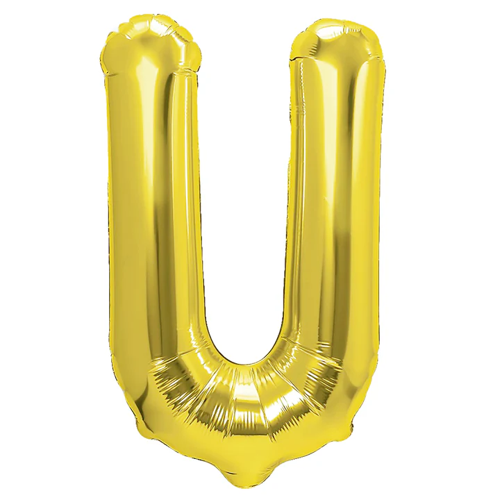 Balon foliowy litera "U" 100 cm złoty