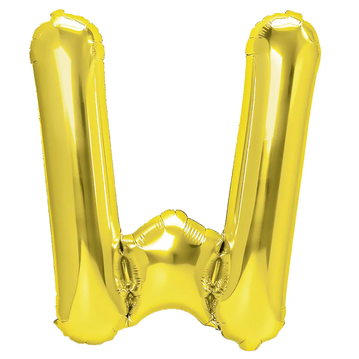 Balon foliowy litera "W" 100 cm złoty