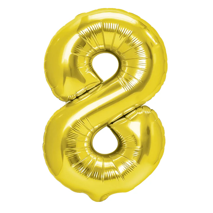 Balon foliowy cyfra "8" złoty 100 cm