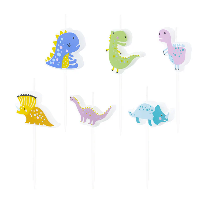Świeczki Dinozaury 6 szt
