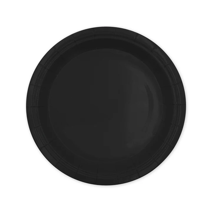 Talerzyki papierowe Czarne 18 cm 6 szt